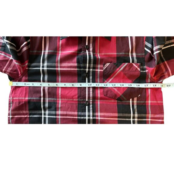 Tony Hawk Red Plaid Short Sleeve Button-Down Boys Size XL - Picture 4 of 6